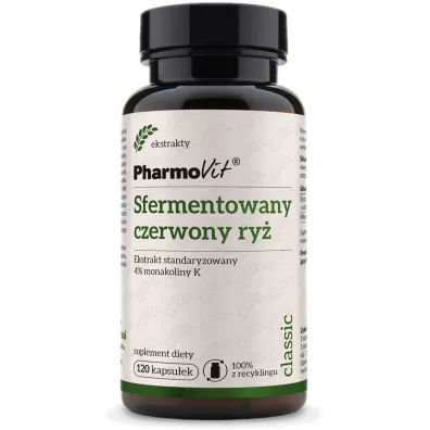 Pharmovit Sfermentowany czerwony ry Ekstrakt standaryzowany 4% monakoliny K - Suplement diety 120 kaps.
