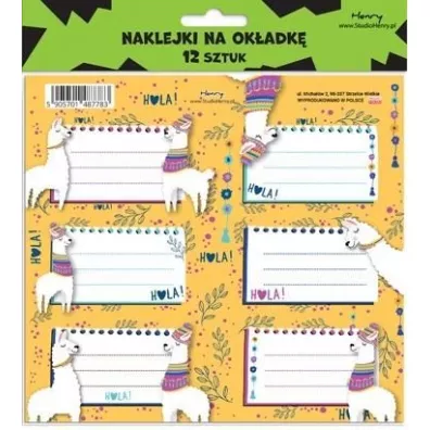 Henry Naklejki na zeszyty - Lamy (12szt)