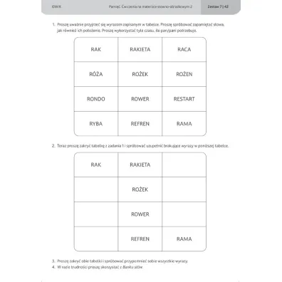 Pami�� �wiczenia na materiale s�owno obrazkowym 2