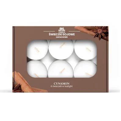 Big Nature �wieczki sojowa zapachowa tealight CYNAMON 6 szt.