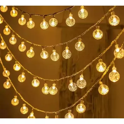 Lampki LED �a�cuch kulki  �lub wesele 10m 100LED ciep�y bia�y