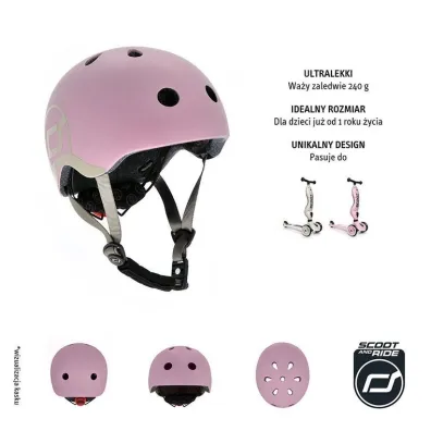 Zestaw Highwaykick 1 2w1 Je�dzik i hulajnoga tr�jko�owa + Kask XXS-S 1-5 lat Rose Scootandride