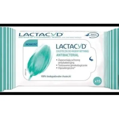 Lactacyd Antibacterial Chusteczki do higieny intymnej 15 szt.