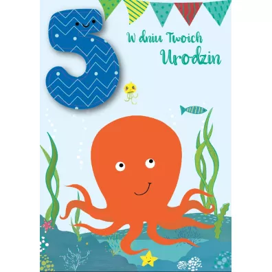 Kukartka Karnet B6 DK-679 Urodziny 5 o�miornica