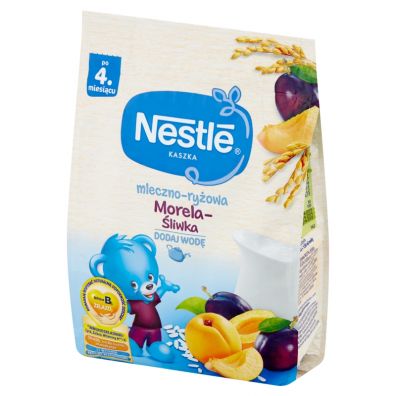 Nestle Kaszka mleczno-ryżowa morela śliwka dla niemowląt po 4 miesiącu 230 g