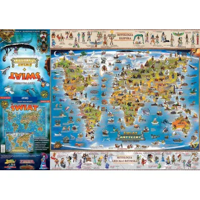 �wiat Antyczny mapa dla dzieci PL XXL laminat