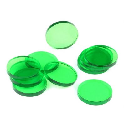 Crafters Znaczniki akrylowe zielone okrge 22 x 3 mm 10 szt.