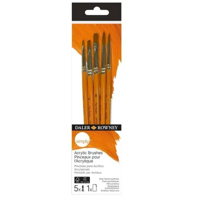 Fila Zestaw p�dzli Daler Rowney Simply Acrylic, 5 szt