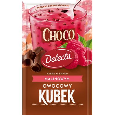 Delecta Owocowy Kubek Choco Kisiel o smaku malinowym 32 g