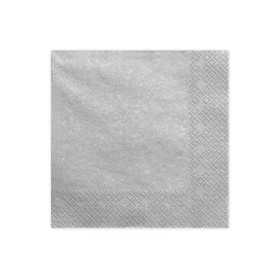 PartyDeco Serwetki tr�jwarstwowe srebrne 33x33 cm