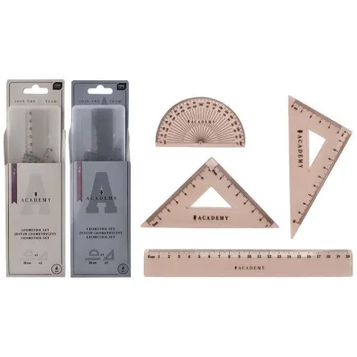 Interdruk Zestaw geometryczny Academy z linijk� 20cm mix