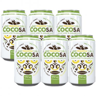 Cocosa Woda kokosowa niegazowana z sokiem z ananasa Zestaw 6 x 330 ml