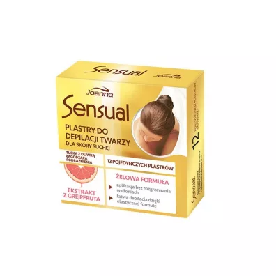Joanna Sensual plastry do depilacji twarzy z ekstraktem z Grejpfruta 12 szt.