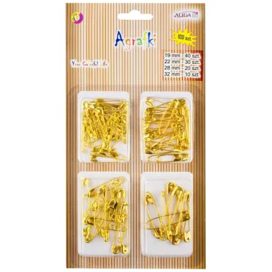Aliga Agrafki z�ote mix wielko�ci AGR-0910 100 szt.