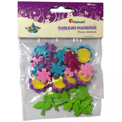 Titanum Naklejki piankowe kwiaty mix