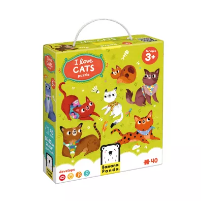 Puzzle 40 el. I Love Cats Banana Panda