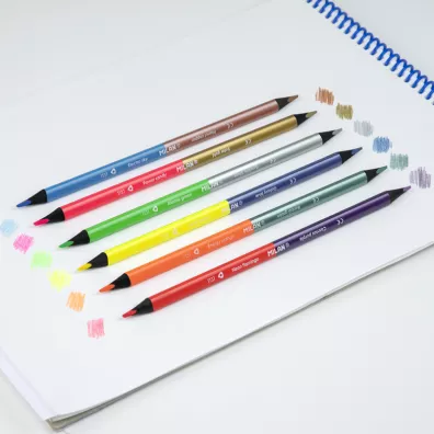 Milan Kredki podw�jne Bicolor Fluo/metalizowane 12 kolor�w 6 szt.
