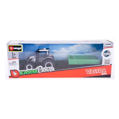 Bburago model tractor trailer valtra n174 tipping 10cm