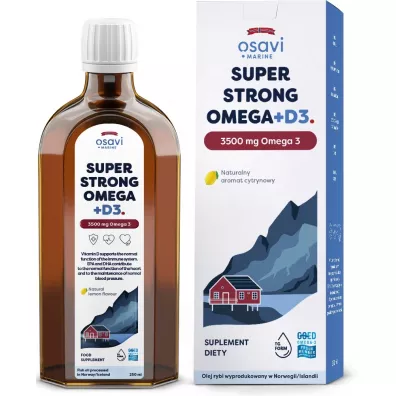Osavi Super Strong Omega +D3, 3500 mg - smak cytrynowy Suplement diety 250 ml