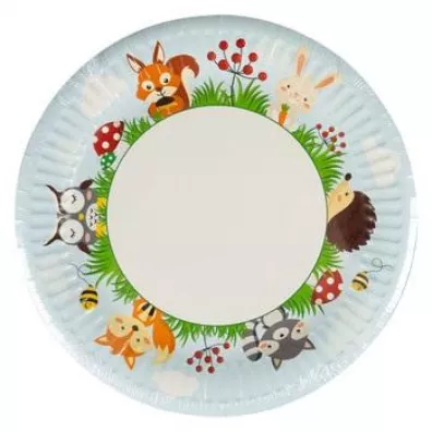 Arpex Talerze papierowe Le�ne zwierz�tka 18cm 8 szt.