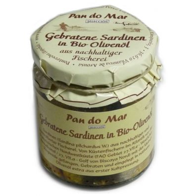 Pan Do Mar Sardynki europejskie smaone w oliwie z oliwek extra virgin (soik) 220 g Bio