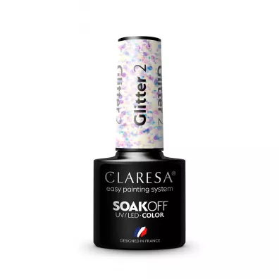Claresa Soak Off UV/LED Glitter lakier hybrydowy 2 5 g