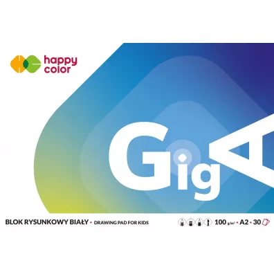 Happy Color Blok rysunkowy GigA, bia�y, A2, 100g, 30 arkuszy