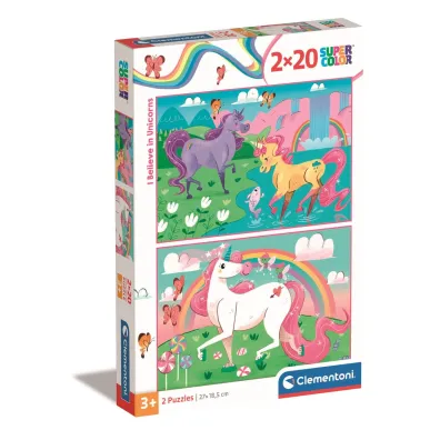 Puzzle 2x20 el. SuperColor. Jednoro�ce Clementoni
