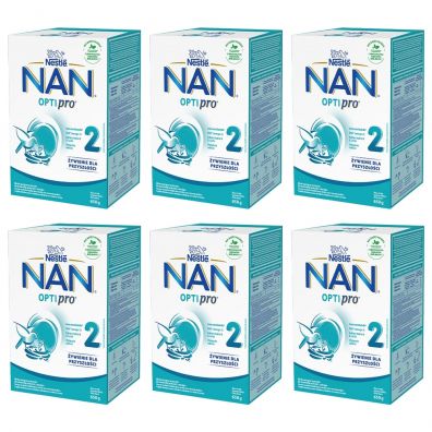 Nestle Nan Optipro 2 Mleko następne dla niemowląt po 6 miesiącu Zgrzewka 6 x 650 g
