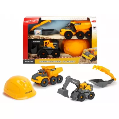 Zestaw z kaskiem i pojazdami Volvo Dickie Toys