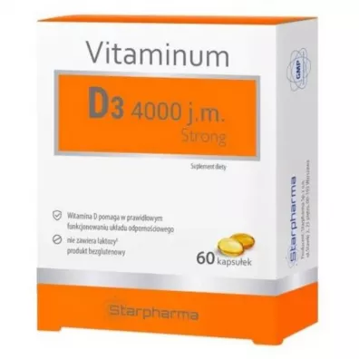 Starpharma Vitaminum D3 4000 j.m. Strong Suplement diety 60 kaps.