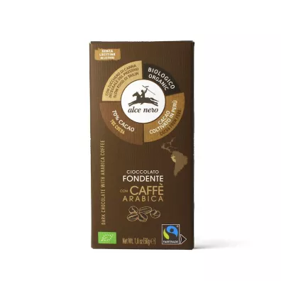 Alce Nero Czekolada gorzka z kaw� fair trade bezglutenowa 50 g Bio