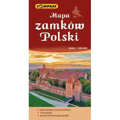 Mapa zamk�w Polski skala 1 : 900 000