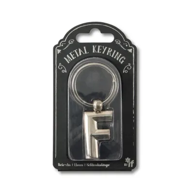 If Silver Letter Keyring - brelok do kluczy litera F