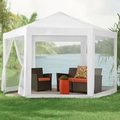 Namiot pawilon ogrodowy handlowy 2x2x2 m z moskitier� bia�y