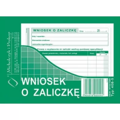 Michalczyk i Prokop Wniosek o zaliczk�