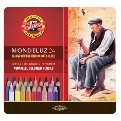 Koh-I-Noor Kredki akwarelowe Mondeluz w metalowym opakowaniu 3724 24 szt.