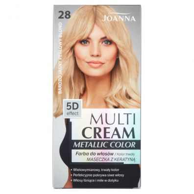 Joanna Multi Cream Metallic Color farba do wosw 28 Bardzo Jasny Perowy Blond