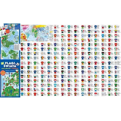 MAPA SWIATA FLAGI PILKARSKIE NAKL 98X60CM B/C 1