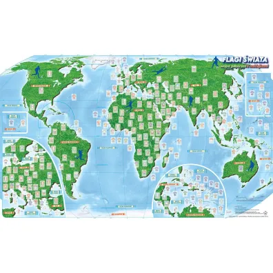 MAPA SWIATA FLAGI PILKARSKIE NAKL 98X60CM B/C 1