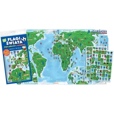 Flagi wiata. Mapa pikarska z naklejkami