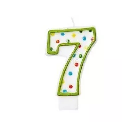 Amscan �wieczka cyferka 7 kropki 7.6cm