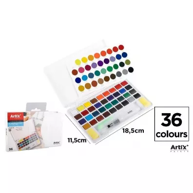 Artix Farba akwarelowa z p�dzlem wodnym 36 szt.