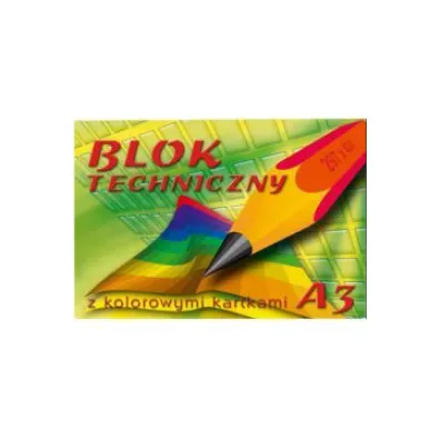 Kreska Blok techniczny z kolorowymi kartkami A3-10