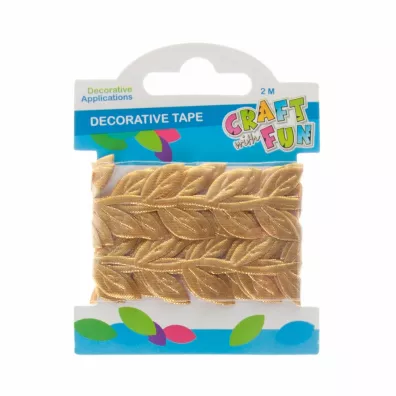 Craft with Fun Ta�ma dekoracyjna Listki 463486 z�oty 2m