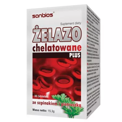 Sanbios �elazo chelatowane Plus Suplement diety 30 tab.