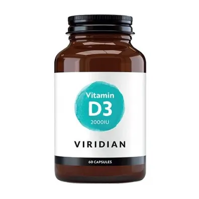 Viridian Witamina D3 2000IU (wegan)  - suplement diety 60 kaps.
