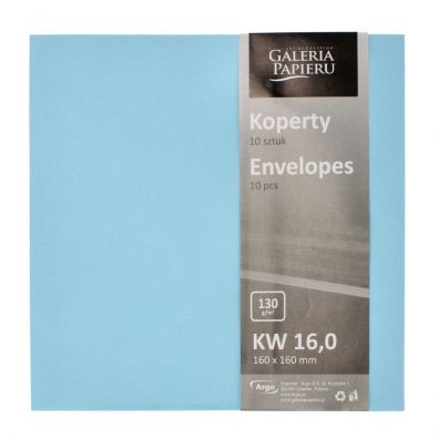 Galeria Papieru Koperta nie klejona Satyna 280327 16 x 16 cm niebieski 10 szt.