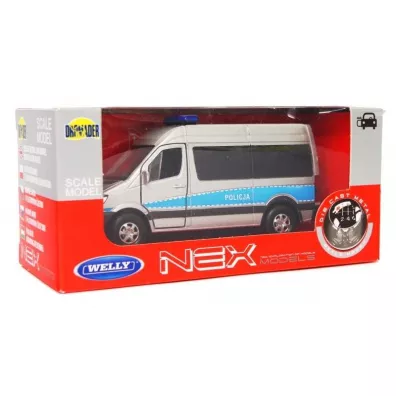 Mercedes Sprinter 1:34 Policja srebrny WELLY