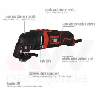 Black+decker narz�dzie wielofunkcyjne 300w mt300ka walizka